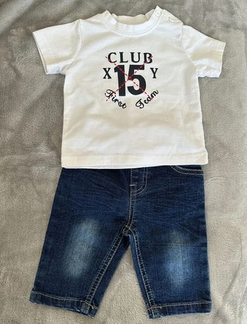 Ensemble jean avec tee-shirt manches courtes - 3 mois