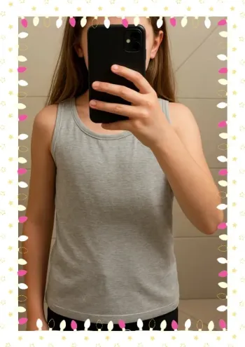 💫 Débardeur gris fille Vertbaudet – Taille 8 ans 💫