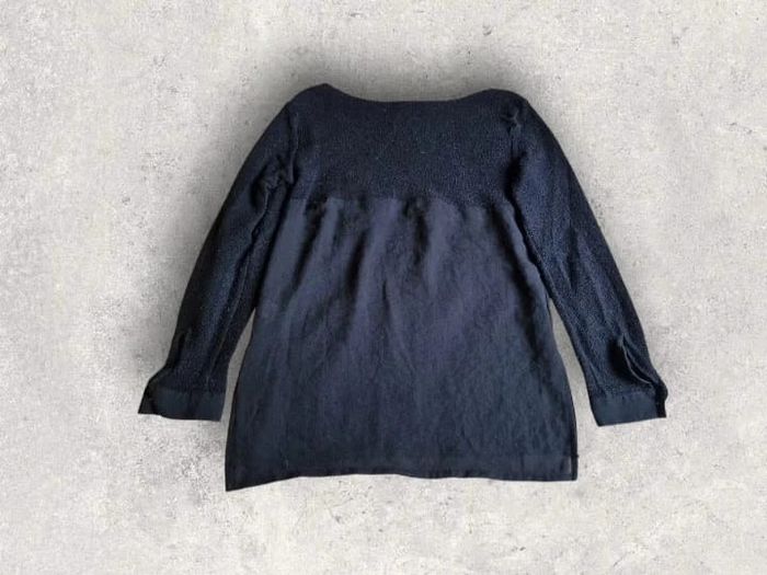 Blouse Zara à manches longues noire bi-matière taille S - photo numéro 2