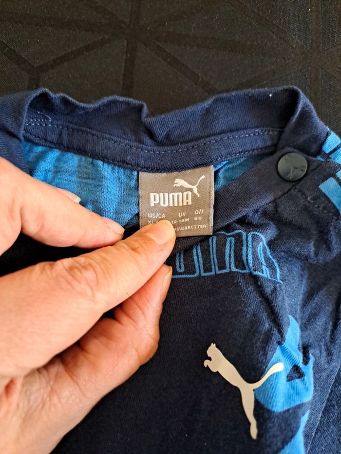 Ensemble short Tee-shirt puma bleu 12 / 18mois - photo numéro 4