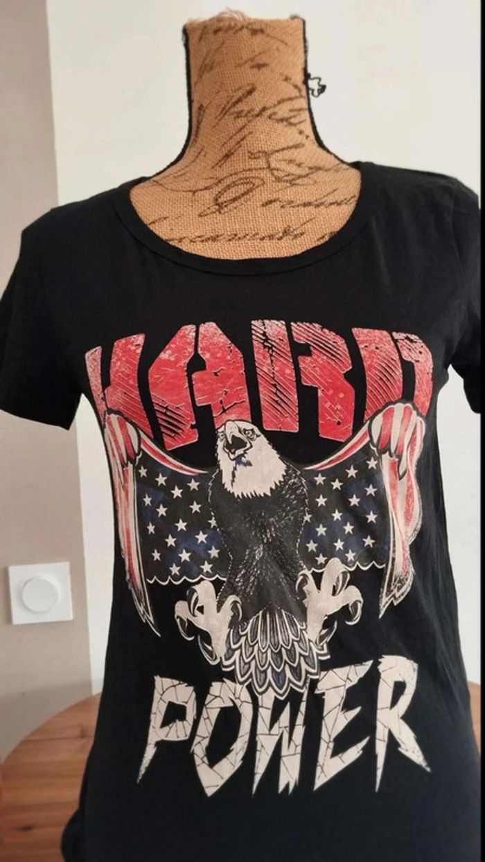 Tee  shirt  noir avec motifs  aigle taille s - photo numéro 3