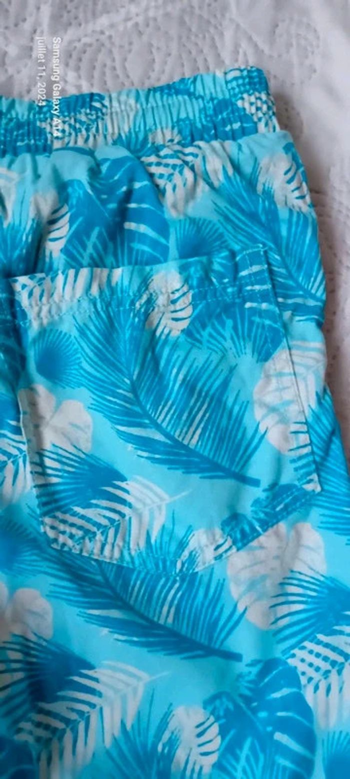 Bermuda motif palmiers turquoise garçon 12 ans kiabi - photo numéro 8