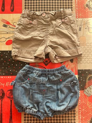 Lot shorts fille 18 mois