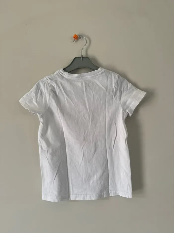 👕 t-shirt garçon 4 ans - la halle - 104 cm- bon état - blanc -100% coton - photo numéro 5