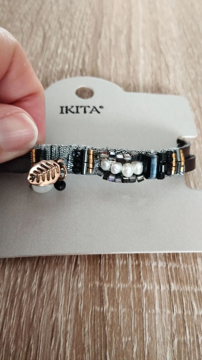 Bracelet ikita marron perles femme fantaisie - photo numéro 4