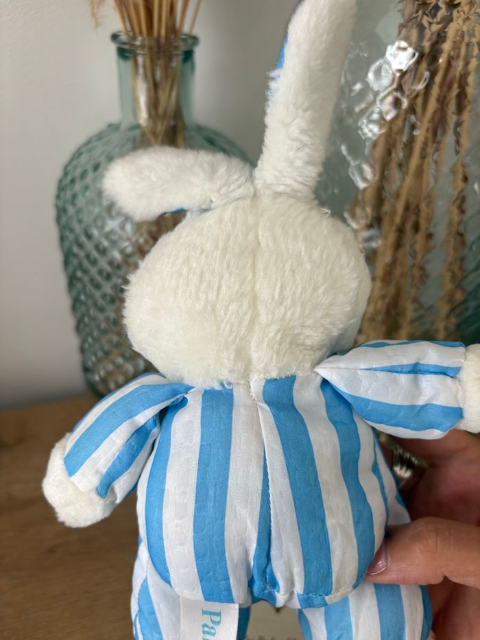 Peluche vintage lapin rayures Pampers - photo numéro 9