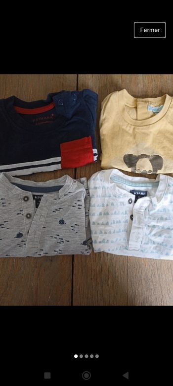 Lot 4 tee-shirts 1 mois