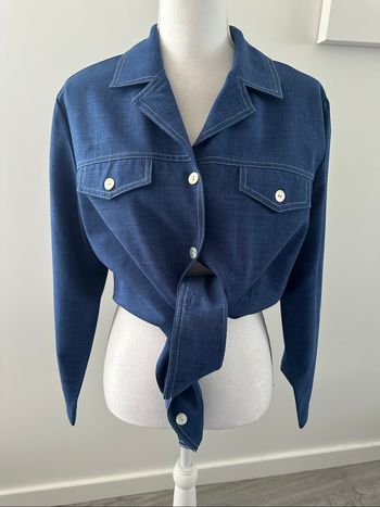 Chemisier long style jean denim Blanche Porte Vintage T44 XXL