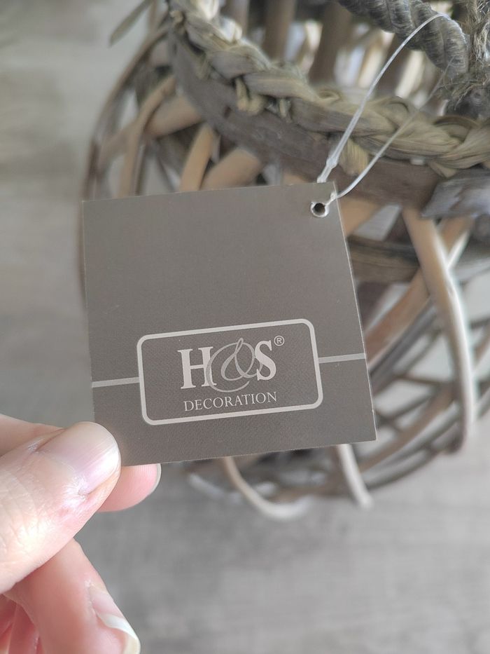 Lot de 2 Lanternes Décoratives en Osier Tressé – Neuves – Hauteur 30 cm - photo numéro 4