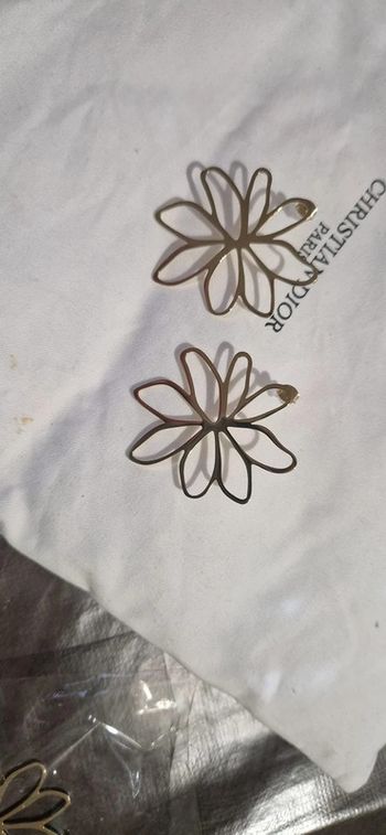 Boucles d’oreilles fleurs acier inoxydable or mile Mila environ 6 cm