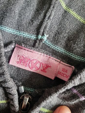 sweat zippé 10 ans NKY rayé