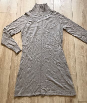 Robe pull hiver gris taupe