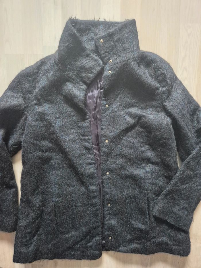🖤Manteau en mélange de laine d'alpaga noir et marine 44 Patrizia Pepe 🖤 - photo numéro 2