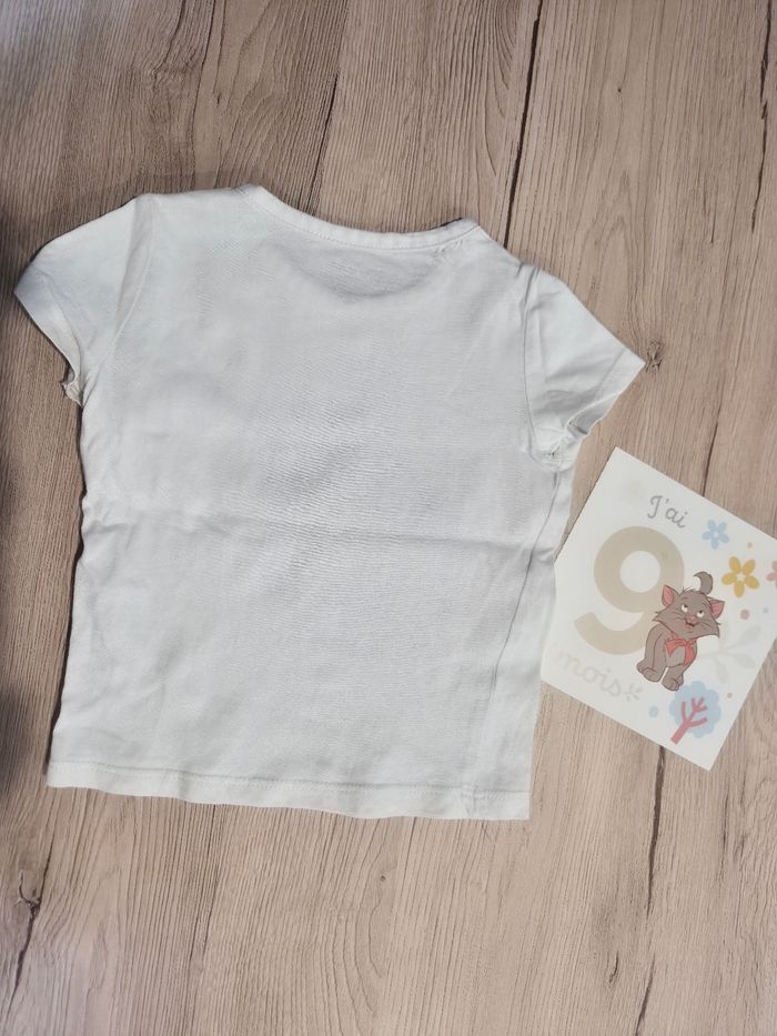 Tee-shirt manches courtes blanc avec un lion, Kiabi, 9 mois. - photo numéro 2