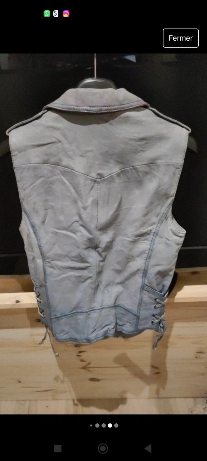 Boléro en cuir redskins - photo numéro 5