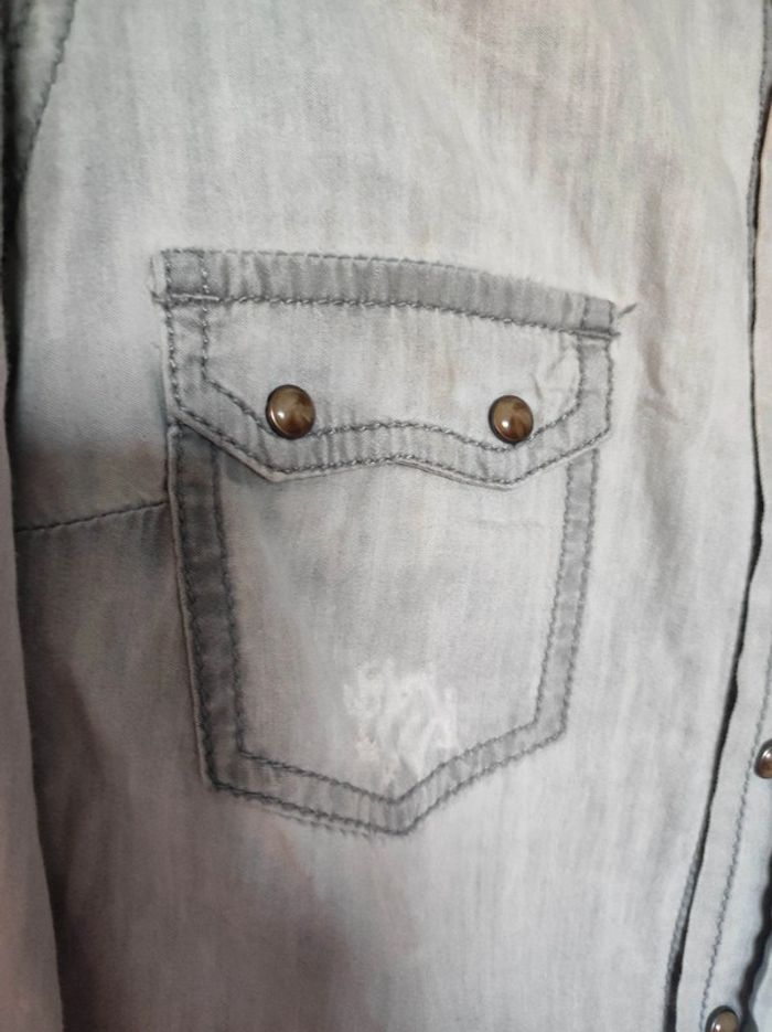 Chemise Pimkie gris délavé effet jeans taille XS - photo numéro 4