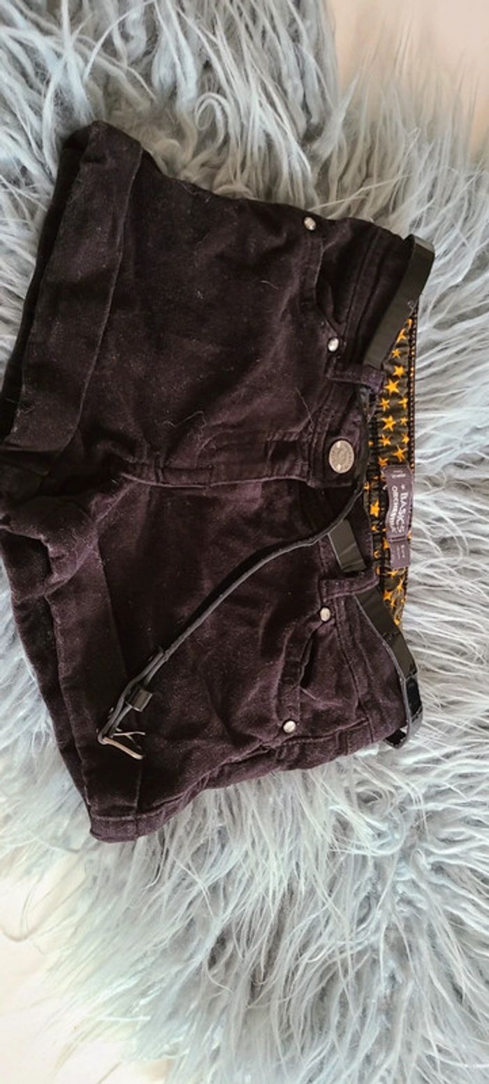 Short velour noir