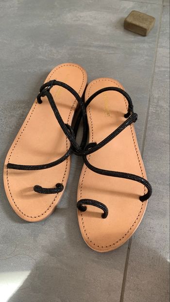 Sandales strass noir discret