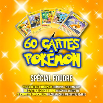 Lot de 60 cartes Pokémon - spécial électrique