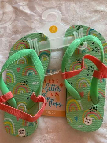 Tongs fillette 26/27 avec élastique de maintien