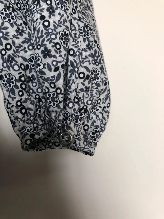 Chemise / blouse fleurie tons gris IKKS 10 ans - photo numéro 7