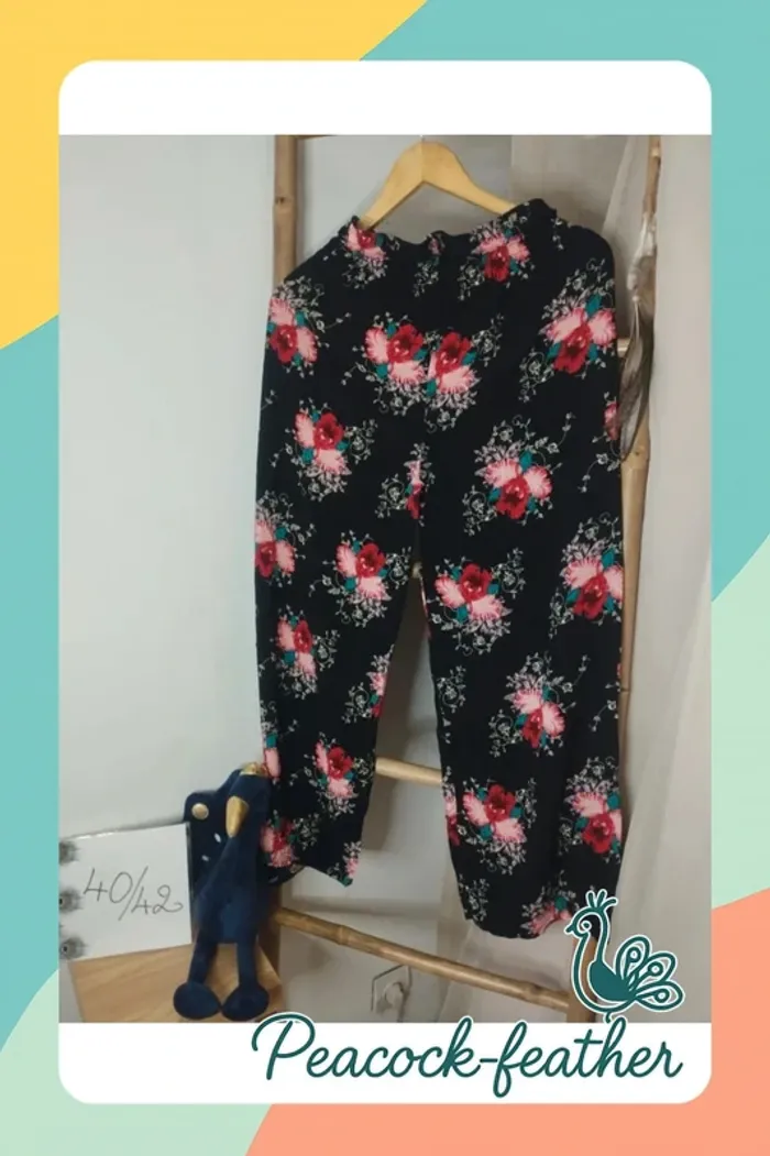 Pantalon fluide fleuri 40/42 - photo numéro 9