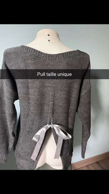 Pull taille unique bleu gris