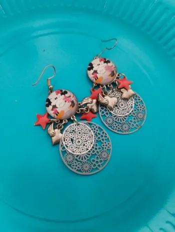 Boucles d'oreilles Mickey et Minnie