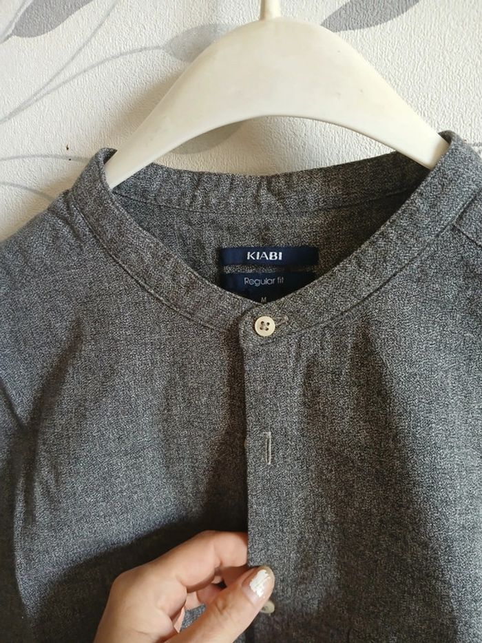 🍍 Chemise sans col kiabi grise taille M - photo numéro 3