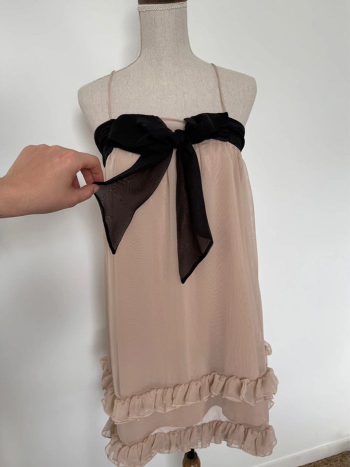 Robe bretelles tunique rose noir neuf Kleid dress Vestido Vestito jurk jumpsuit donna woman hm 38 - photo numéro 6