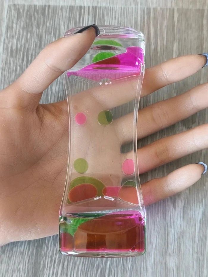 Sablier à huile apaisant rose et vert - photo numéro 5