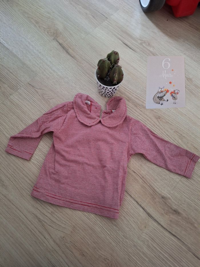 Haut manches longues col Claudine 6 mois fille