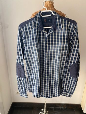 Chemise IZAC marine et blanche à carreaux taille M