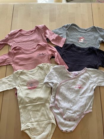 Lot de 6 bodies ML fille 6 mois