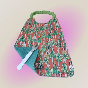 serviette de table enfant élastiquée modèle vahinée terracotta 