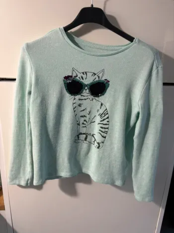 Pull fille 10 ans chat