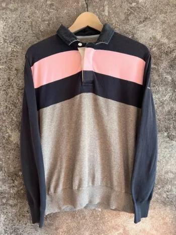Pull coton gris/bleu homme Eden Park taille M  suéter hombre maglione uomo Herrenpullover