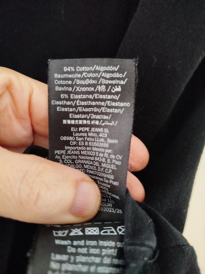 Tee shirt femme noir Pepe Jeans taille 38 - photo numéro 3