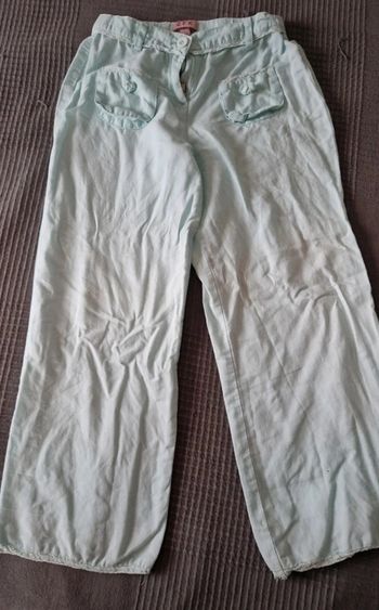 Pantalon léger  toile bleu clair fille