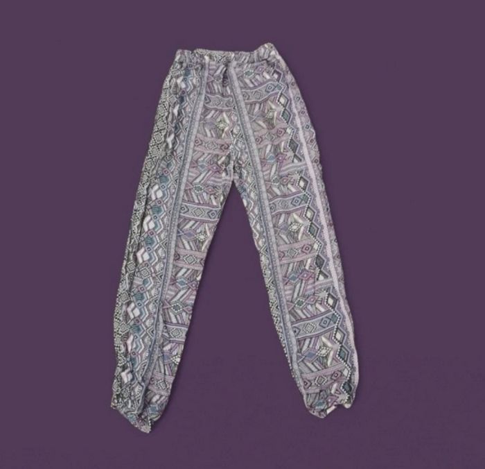 Pantalon fluide gris lila H&M 12 ans - photo numéro 2