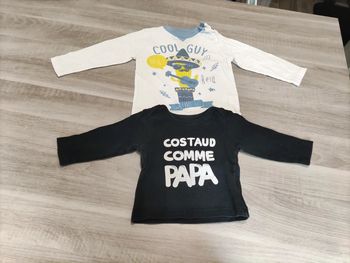 Lot 2 tee shirt manche longue 12 mois
