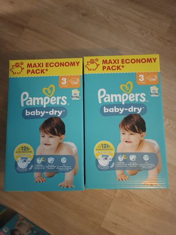 Lots de 2 cartons pampers Baby-dry taille 3