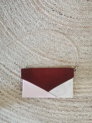 Pochette rose et bordeau