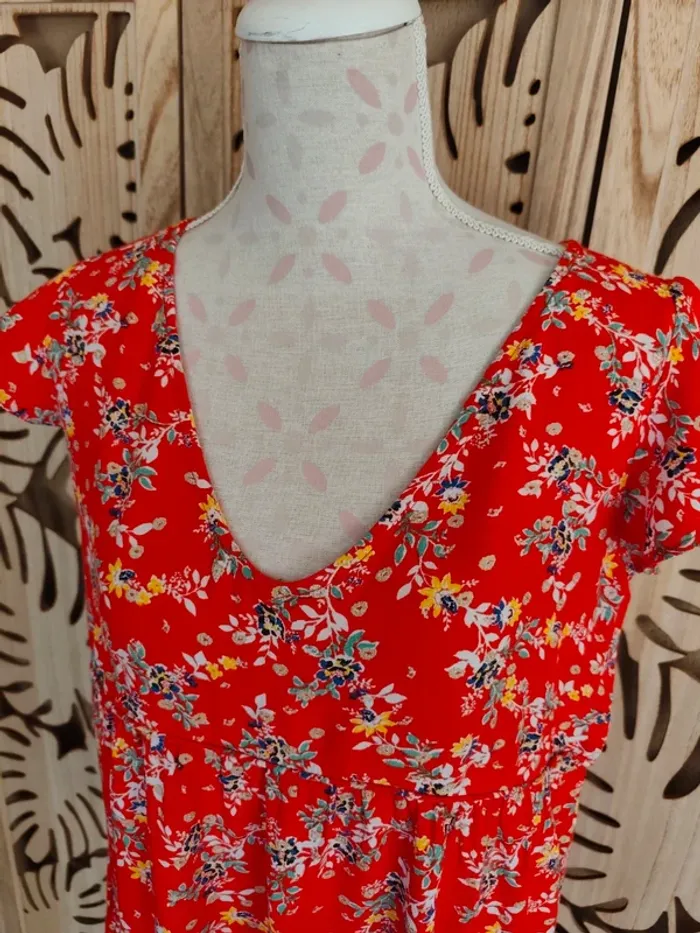 Robe mini  fluide imprimée fleurie Promod - photo numéro 8