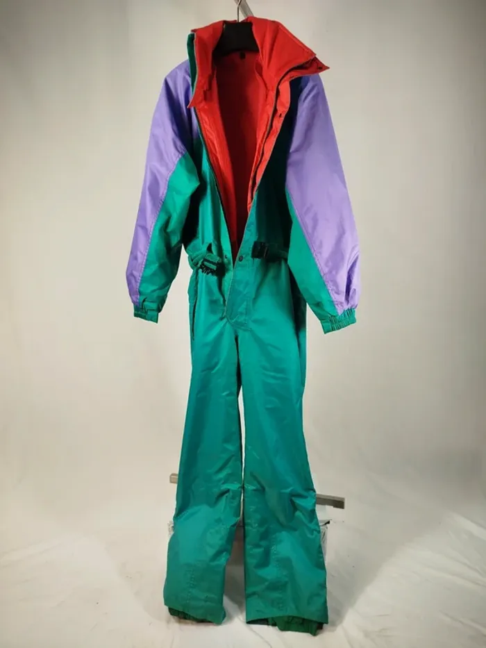 Combinaison ski K-way Polaire amovible Vintage Kway 90 Combi Snowboard vert violet M/L - A831 - photo numéro 2