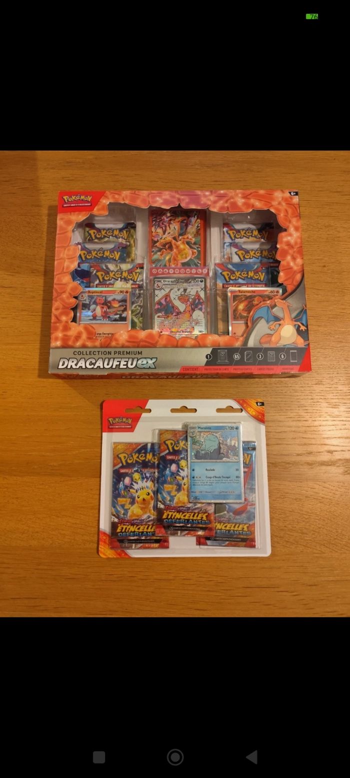 Lot coffrets cartes Pokémon Tripack EV8 Coffret dracaufeu premium EV1 EV2 EV3