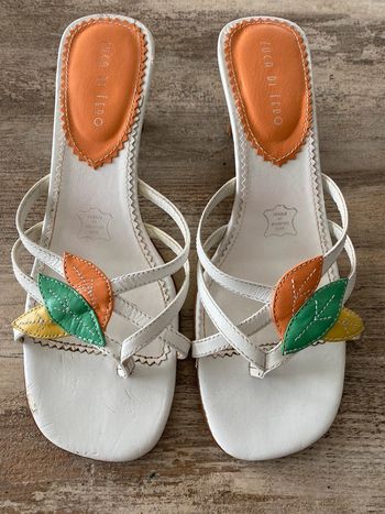 Chaussures cuir d’été mule talon taille 39