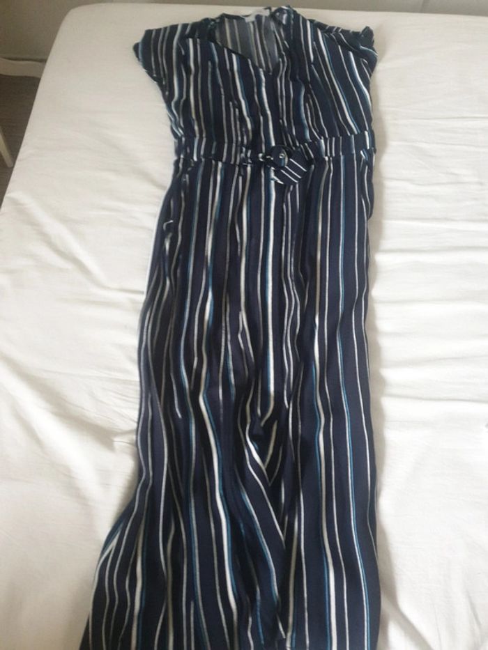 Neuve robe longue été rayé bleu Marque Promod taille 40 - photo numéro 7