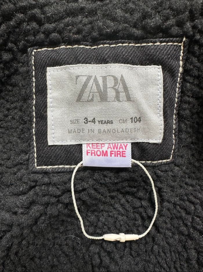 Veste jean fourré Teddy moumoute 3/4 ans Zara - photo numéro 3