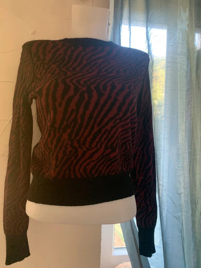 Pull Kookai taille XS bordeaux noir brillant - photo numéro 5